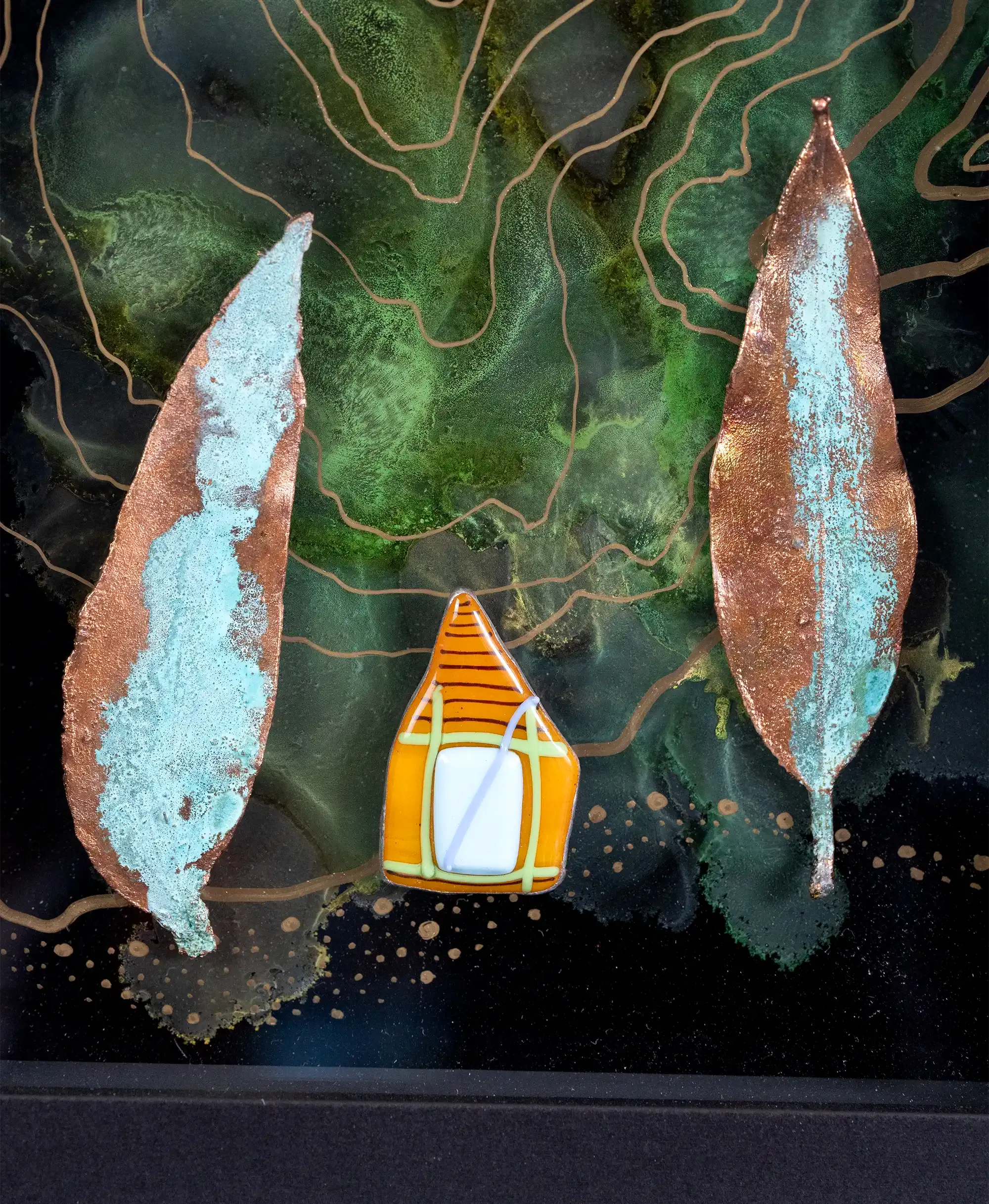 Tiny Stories — close detail of the copper pattern.