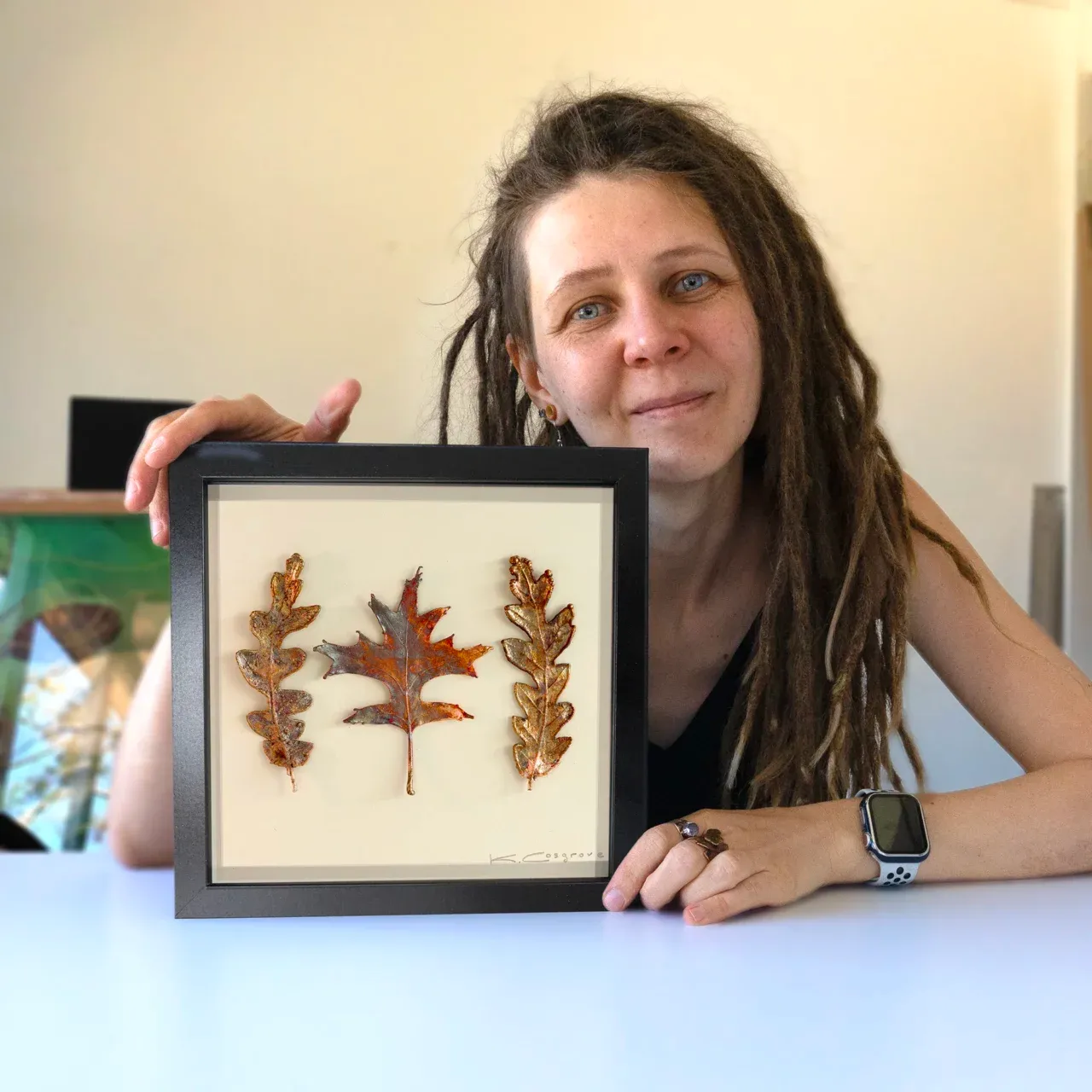 Oak Leaves — Copper, acrylic on fiberboard