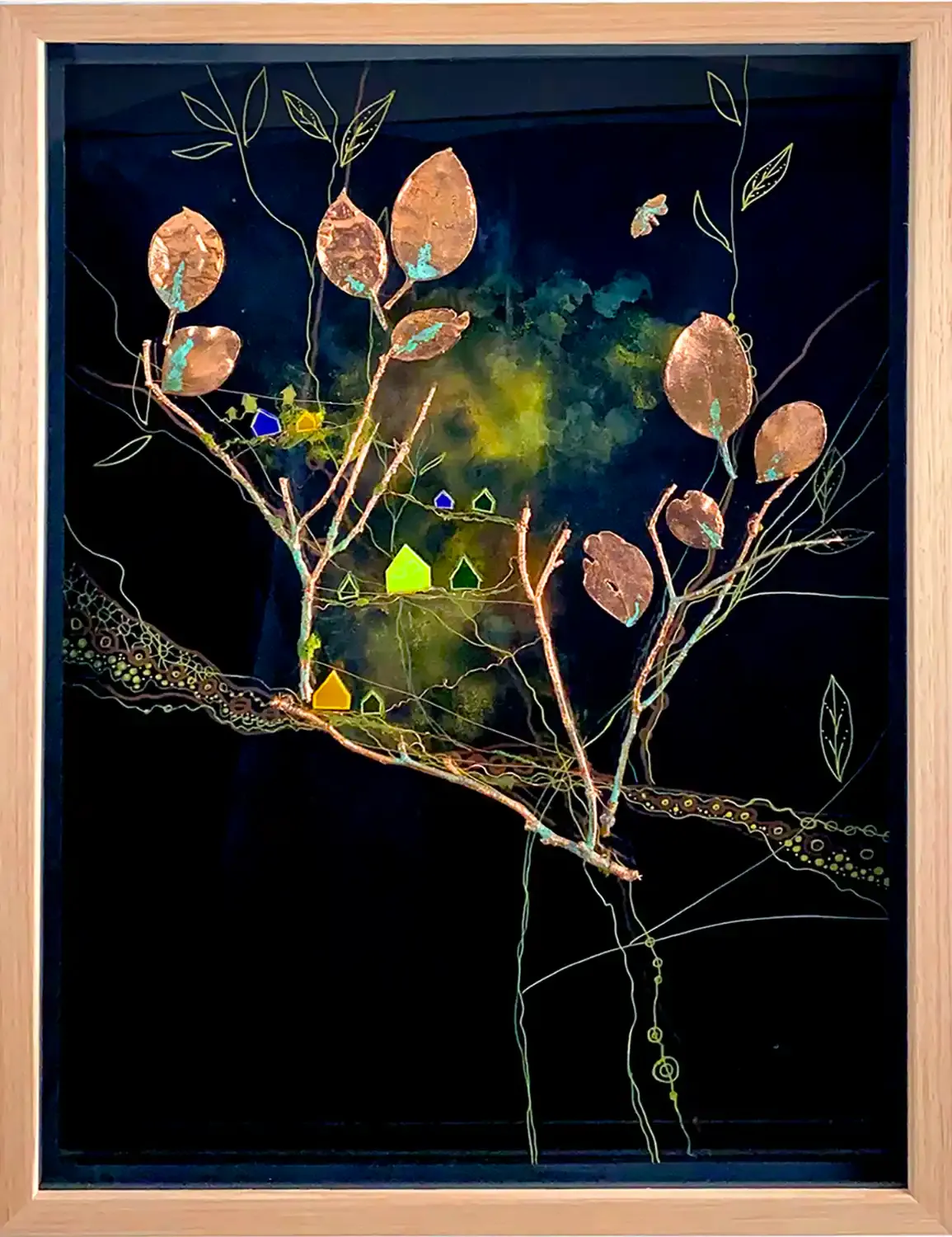 Hiding in the Forest — Glass Australian Nature in Copper, copper, glass, acrylic sheet, ink